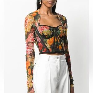 Dolce & Gabbana Corset Floral Crop Top